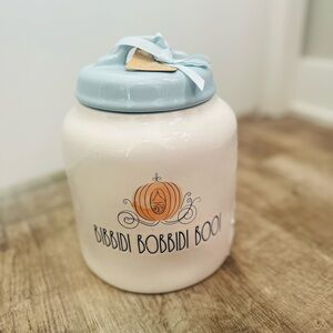Rae Dunn Ceramic 'Bibbidi Bobbidi Boo' Canister - White & Light Blue